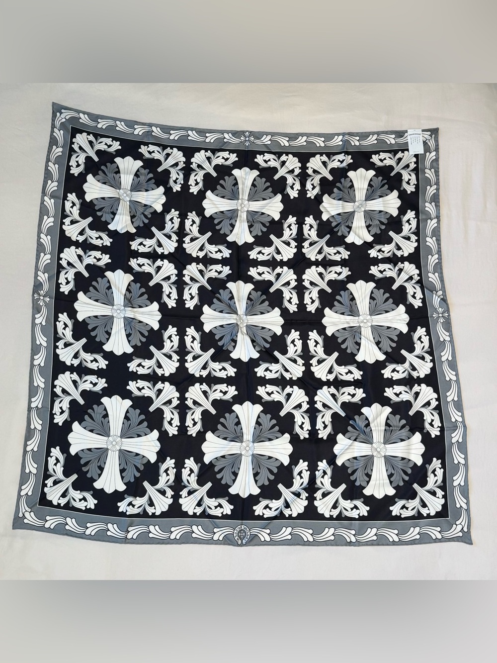 CHROME HEARTS ‘Black Grey White’ Ceiling Silk Scarf - Picture 5 of 7